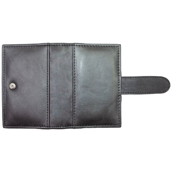 Genuine Leather Men Credit Card Holder, Black - Picture 7 of 11